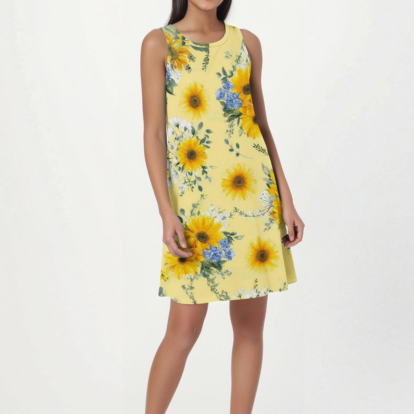 Sleeveless Floral Print Casual Dress with Pockets Relaxed Fit Summer Sundress Lightweight Fabric Crew Neck Design XXL шафрановый
Sleeveless Floral Print Casual Dress with Pockets Relaxed Fit Summer Sundress Lightweight Fabric Crew Neck Design XXL шафрановый