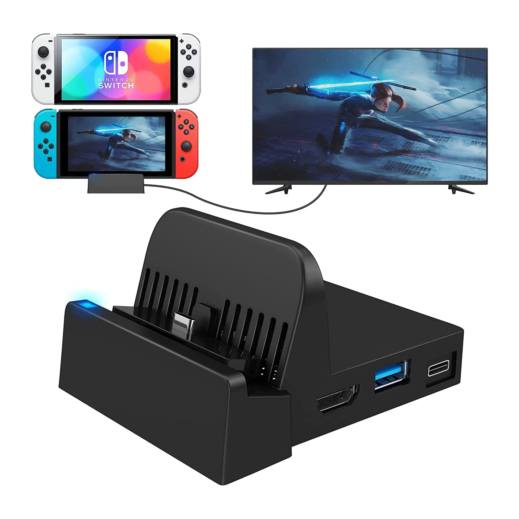 Switch Dock AOJAKI Switch Stand Switching Switch Stand 4K Direct TV Output Switch Dog Heat Dissipation Measures Equipped with 3 USB Ports Japanese
Switch Dock AOJAKI Switch Stand Switching Switch Stand 4K Direct TV Output Switch Dog Heat Dissipation Measures Equipped with 3 USB Ports Japanese