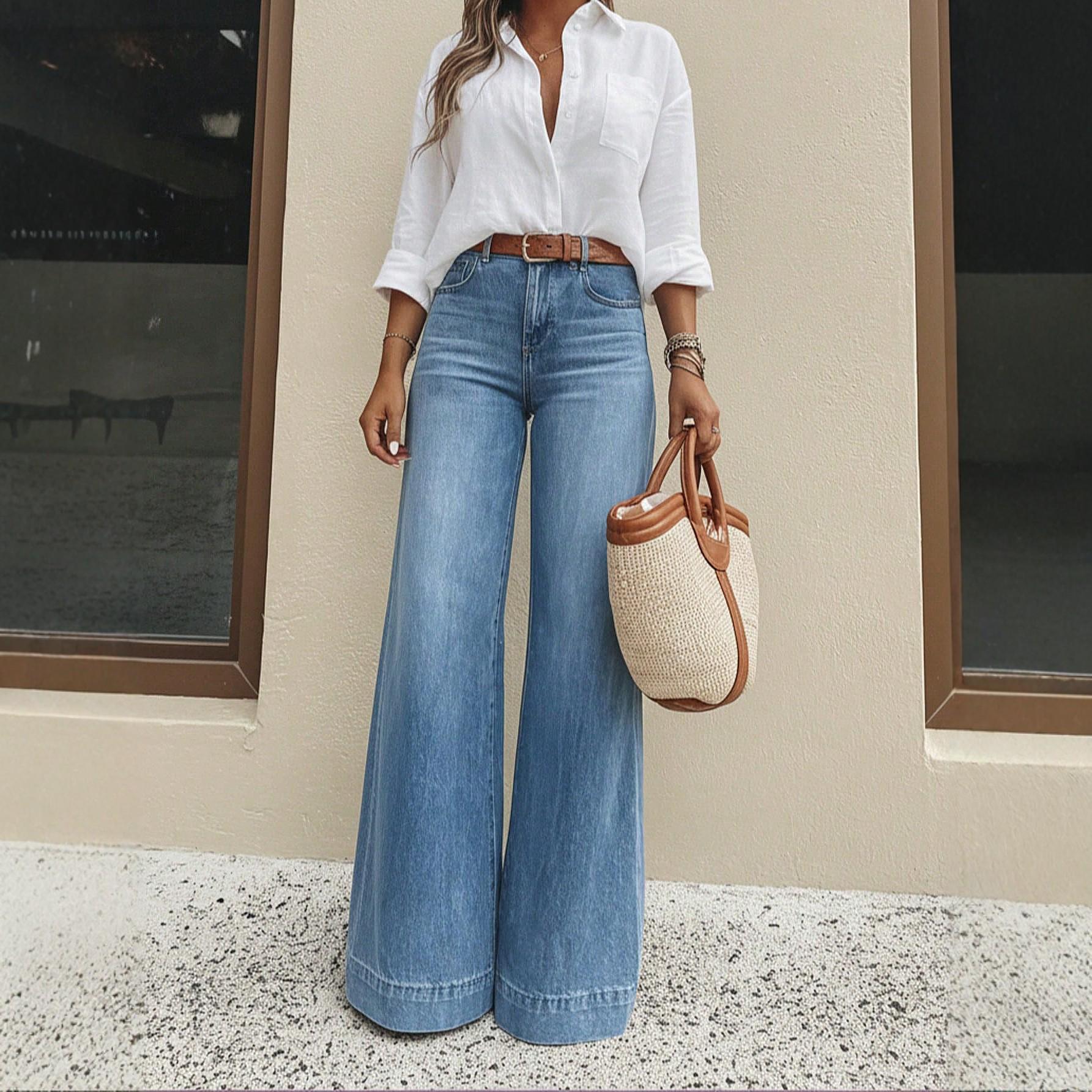 High-Waisted Wide-Leg Jeans – Women s Loose Fit, Washed, Floor-Length, Versatile Fashion. Extra Large джинсовий синього кольору
High-Waisted Wide-Leg Jeans – Women s Loose Fit, Washed, Floor-Length, Versatile Fashion. Extra Large джинсовий синього кольору
