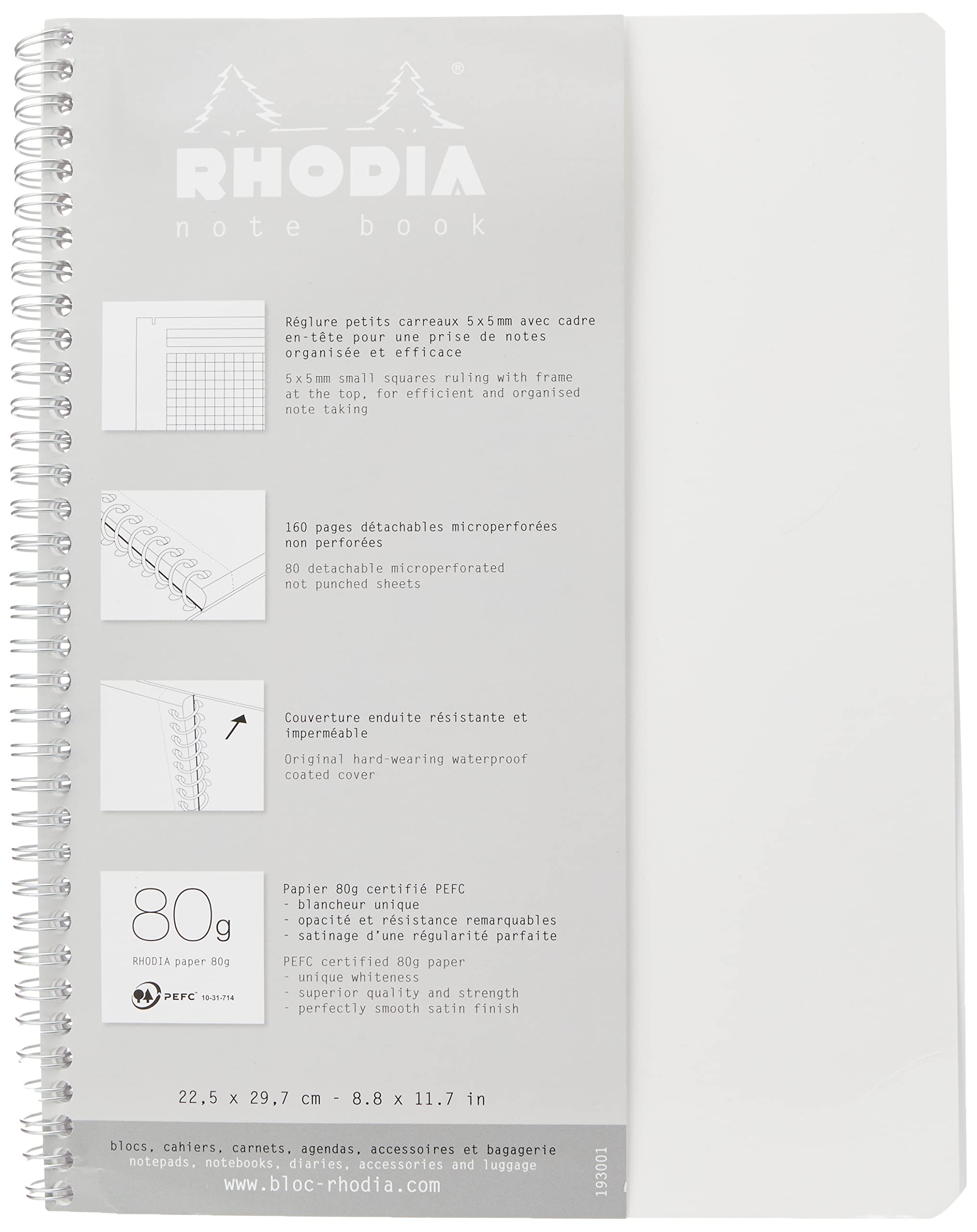Rhodia Double Ring Notebook A4 Classic 160 Pages Horizontal Ruled Perforated White cf193001
Rhodia Double Ring Notebook A4 Classic 160 Pages Horizontal Ruled Perforated White cf193001