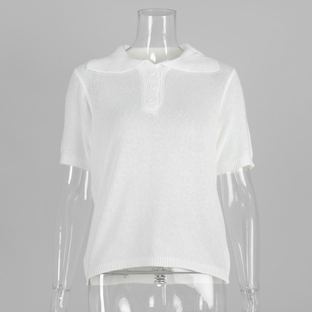 Summer Spring New Women s Hollow Out Knit POLO Short Sleeve Bubble Sleeve Simple Knit Top T-shirt S белый
Summer Spring New Women s Hollow Out Knit POLO Short Sleeve Bubble Sleeve Simple Knit Top T-shirt S белый
