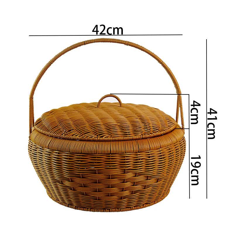 Round Woven Picnic Basket with Lid
Round Woven Picnic Basket with Lid