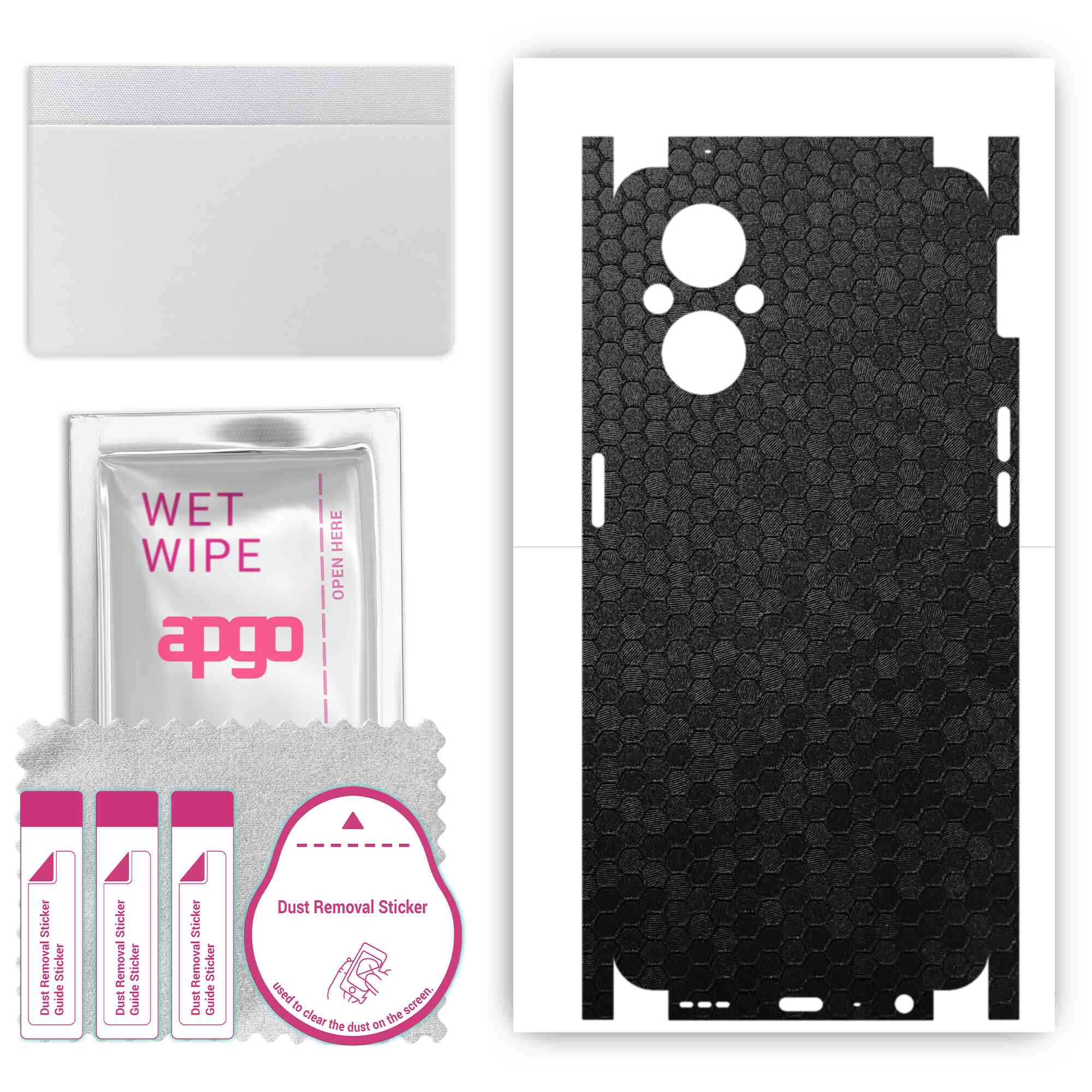 apgo Protective Skin Sticker for the back+sides compatible with Oppo F21 Pro 5G, Full Wrap Film, Foil, Vinyl - Pattern Black Honeycomb
apgo Protective Skin Sticker for the back+sides compatible with Oppo F21 Pro 5G, Full Wrap Film, Foil, Vinyl - Pattern Black Honeycomb