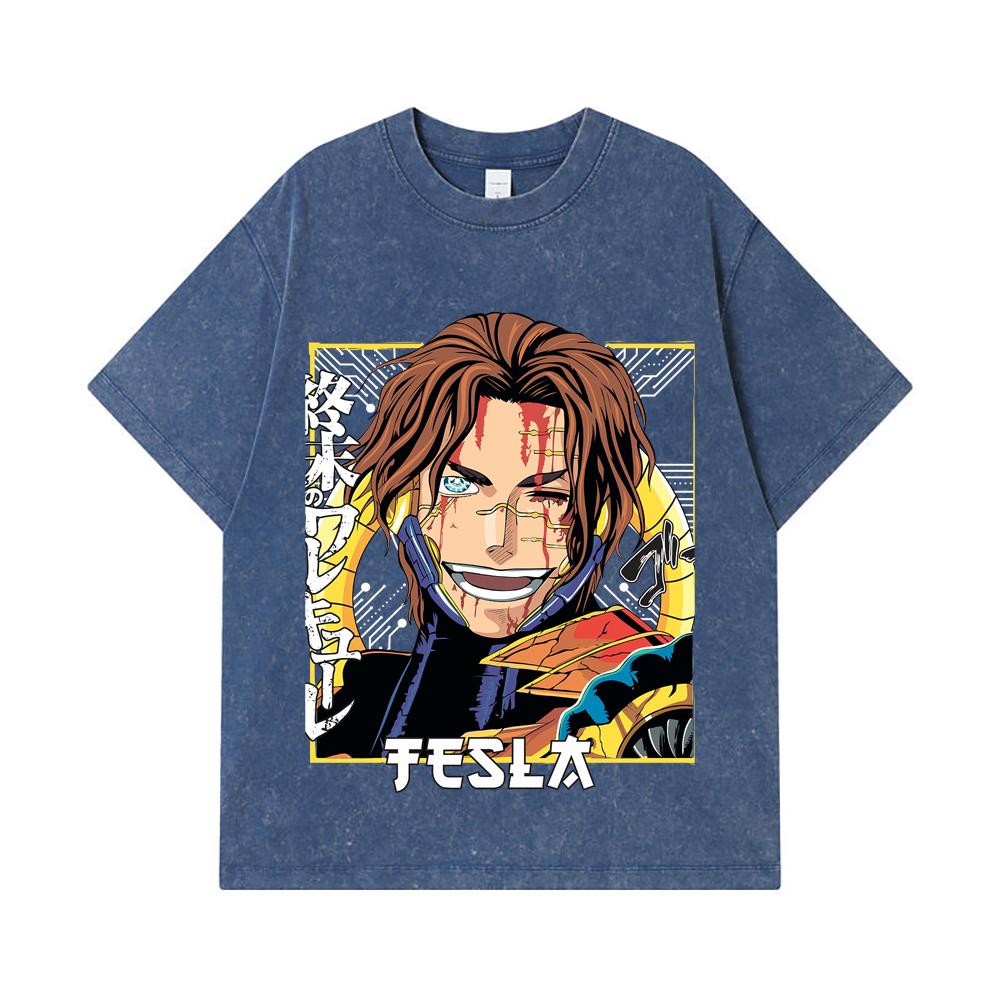 275 GSM Washed T-shirts 100% Cotton Record of Ragnarok V8 Tesla Print Unisex Heavy Cotton T Shirt 2XL королівський синій колір
275 GSM Washed T-shirts 100% Cotton Record of Ragnarok V8 Tesla Print Unisex Heavy Cotton T Shirt 2XL королівський синій колір
