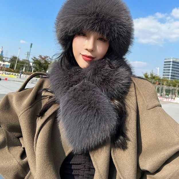 Зимняя новая шапка-шарф, теплая и холодостойкая универсальная шапка Scarf and hat серый