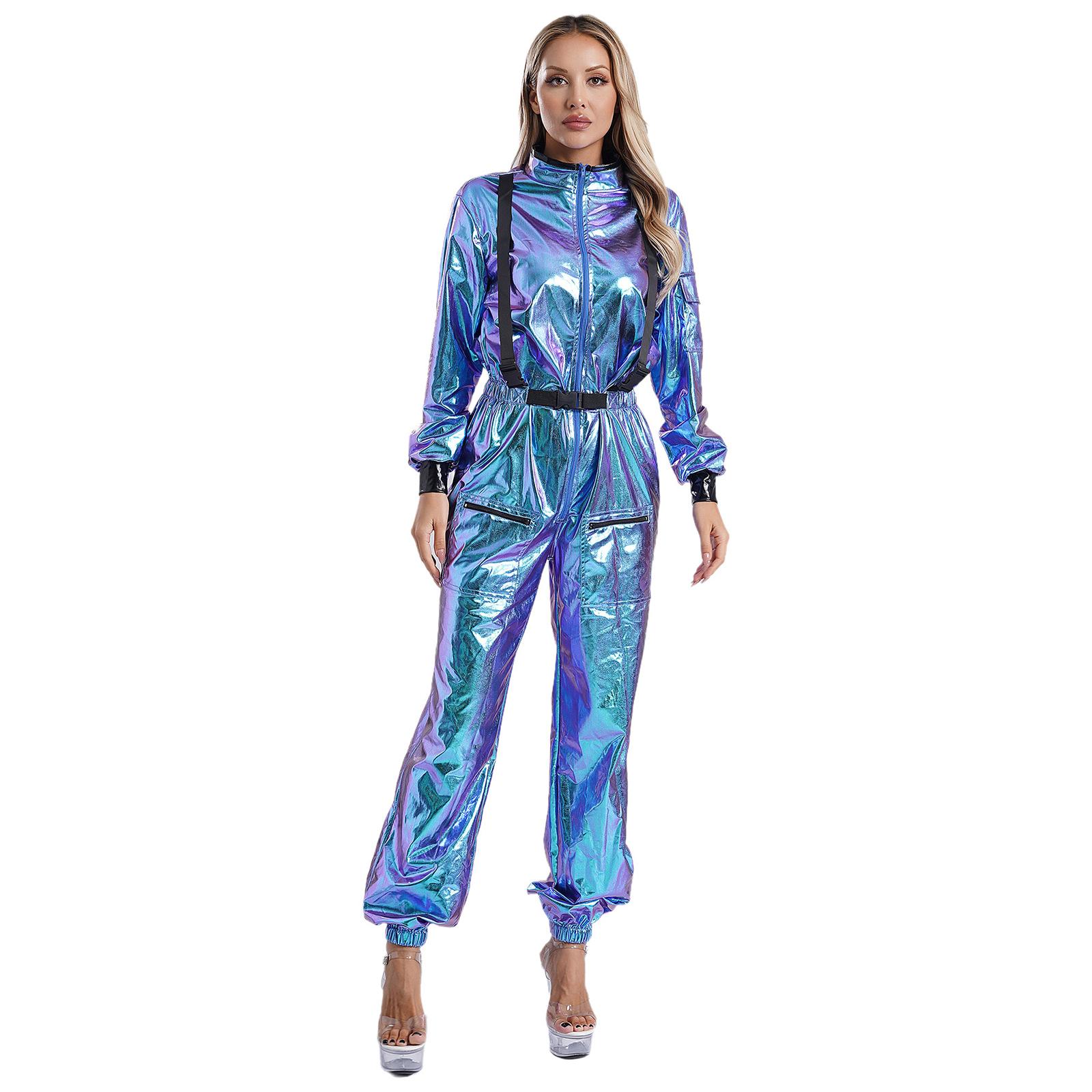 Womens Astronaut Costume Metallic Jumpsuit Mock Neck Long Sleeve Zipper Bodysuit Cosplay M синій
Womens Astronaut Costume Metallic Jumpsuit Mock Neck Long Sleeve Zipper Bodysuit Cosplay M синій