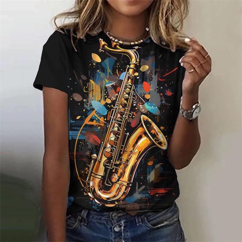 Футболка с 3D-принтом и изображением музыкальных инструментов для женщин, футболки с рисунком саксофона и скрипки, летние повседневные футболки с короткими рукавами и круглым вырезом, свободные футболки 2XL
Футболка с 3D-принтом и изображением музыкальных инструментов для женщин, футболки с рисунком саксофона и скрипки, летние повседневные футболки с короткими рукавами и круглым вырезом, свободные футболки 2XL