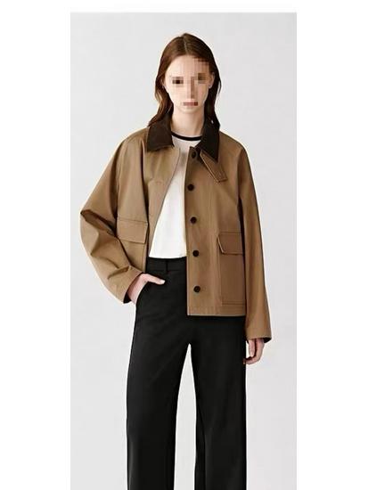 Женская весенне-осенняя куртка из твила хлопка с вельветовым воротником и большими карманами Small
Женская весенне-осенняя куртка из твила хлопка с вельветовым воротником и большими карманами Small