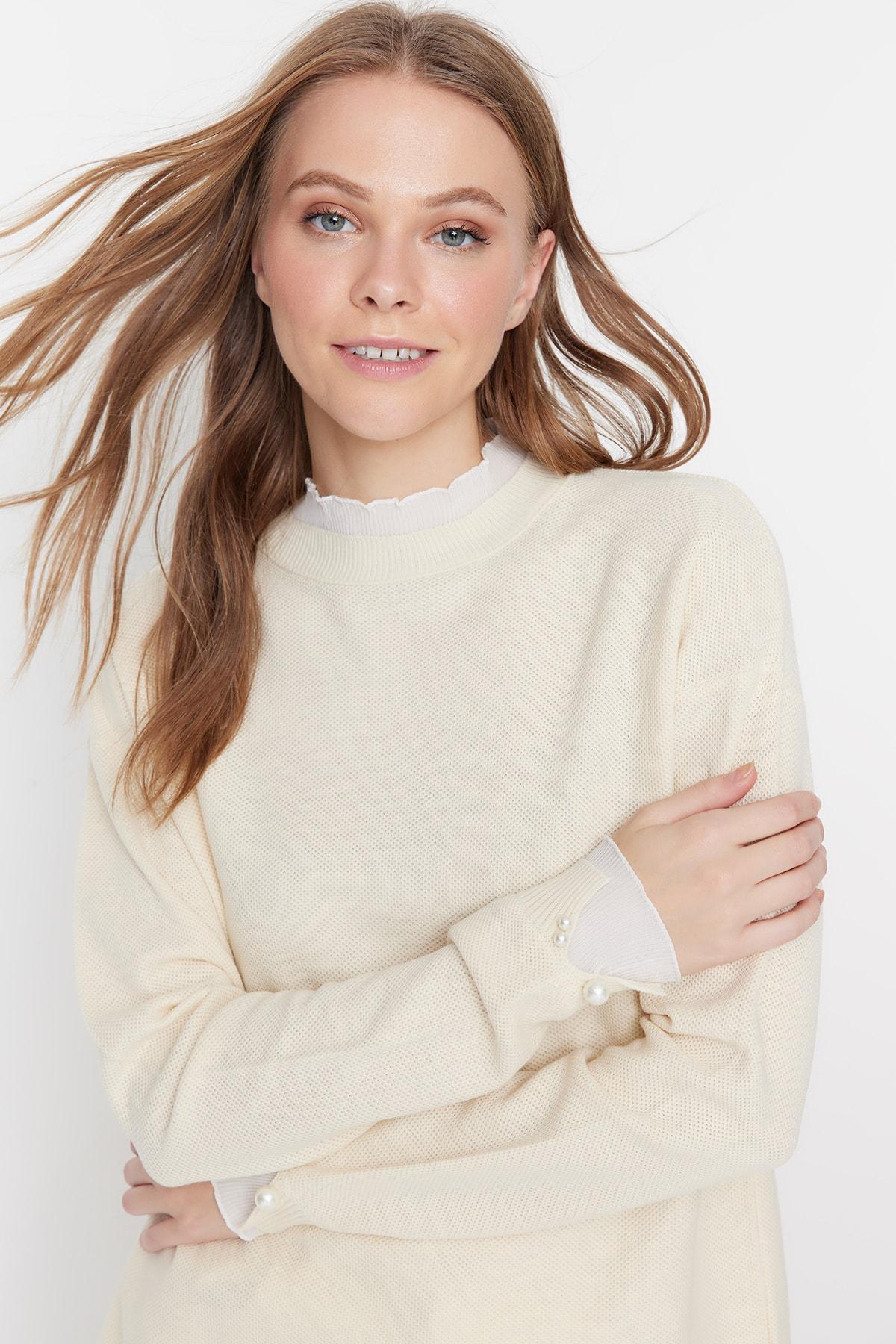 Women s Fashion New Hijab Sweater Stone Sleeves Pearl Detailed Knitwear Sweater L світло-рожевий колір
Women s Fashion New Hijab Sweater Stone Sleeves Pearl Detailed Knitwear Sweater L світло-рожевий колір