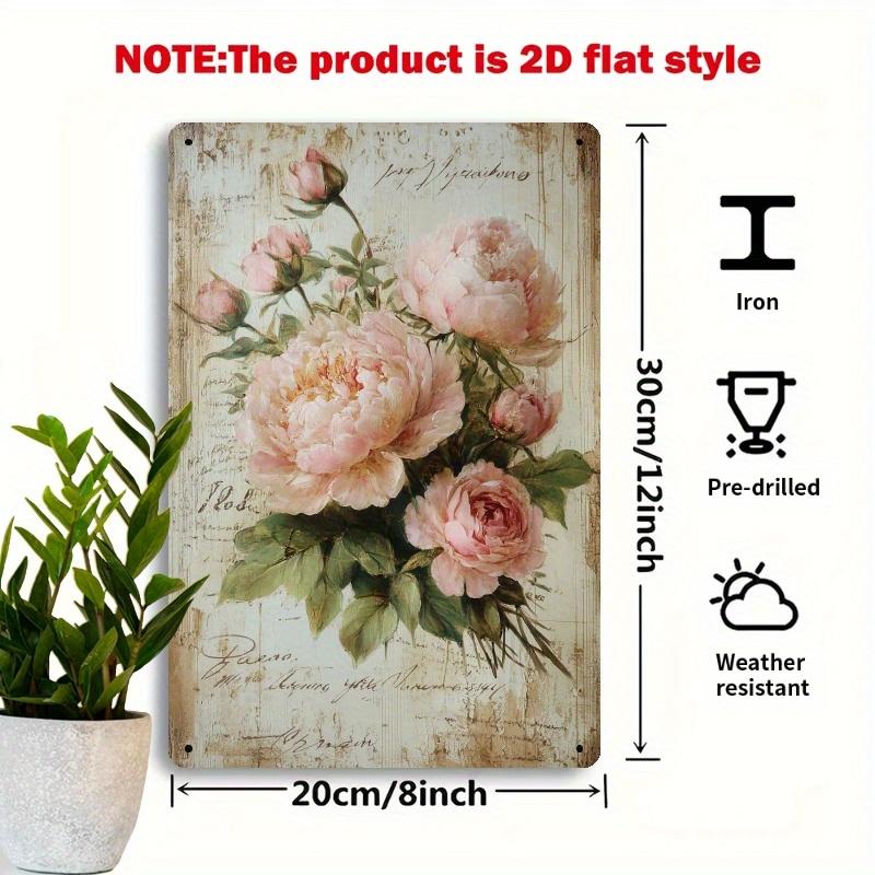 Vintage Metal Wall Art Sign Romantic Peony Rose Floral Design x Inches Rustic Iron Plaque with Vintage Script Background 20x30cm(7.8x11.8inch)
Vintage Metal Wall Art Sign Romantic Peony Rose Floral Design x Inches Rustic Iron Plaque with Vintage Script Background 20x30cm(7.8x11.8inch)