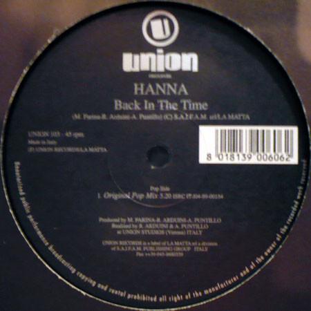 12inch Record HANNA - Back In The Time UNION103 UNION 1999 Italy Dance & Electronica Used
12inch Record HANNA - Back In The Time UNION103 UNION 1999 Italy Dance & Electronica Used