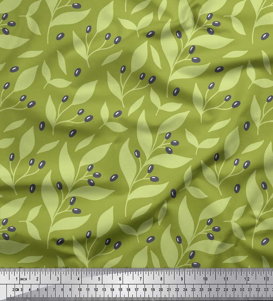 Soimoi Blue Japan Crepe Satin Fabric Black Berries & Leaves Print Fabric by metre 42 Inch 42 Inch Wide - Poly Crepe зелений
Soimoi Blue Japan Crepe Satin Fabric Black Berries & Leaves Print Fabric by metre 42 Inch 42 Inch Wide - Poly Crepe зелений