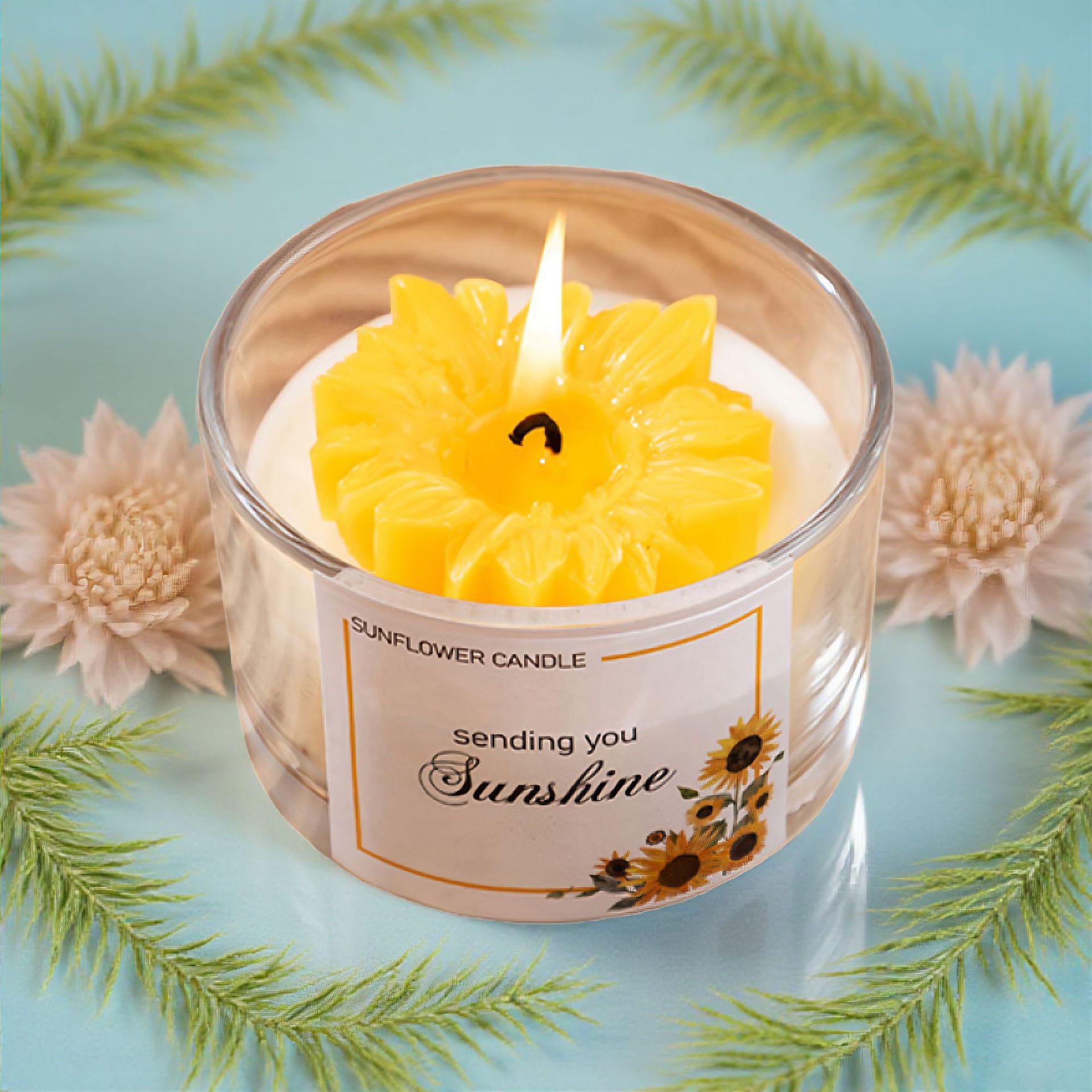 Sunflower Scented Aromatherapy Candle Gift Box - Cute Soy Wax for Bedroom or Hotel.
Sunflower Scented Aromatherapy Candle Gift Box - Cute Soy Wax for Bedroom or Hotel.