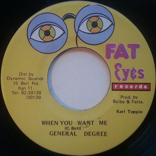 7-дюймовая пластинка GENERAL DEGREE - When You Want Me NONE Fat Eyes Record Ямайский Регги, Ска и Даб Б/У
7-дюймовая пластинка GENERAL DEGREE - When You Want Me NONE Fat Eyes Record Ямайский Регги, Ска и Даб Б/У