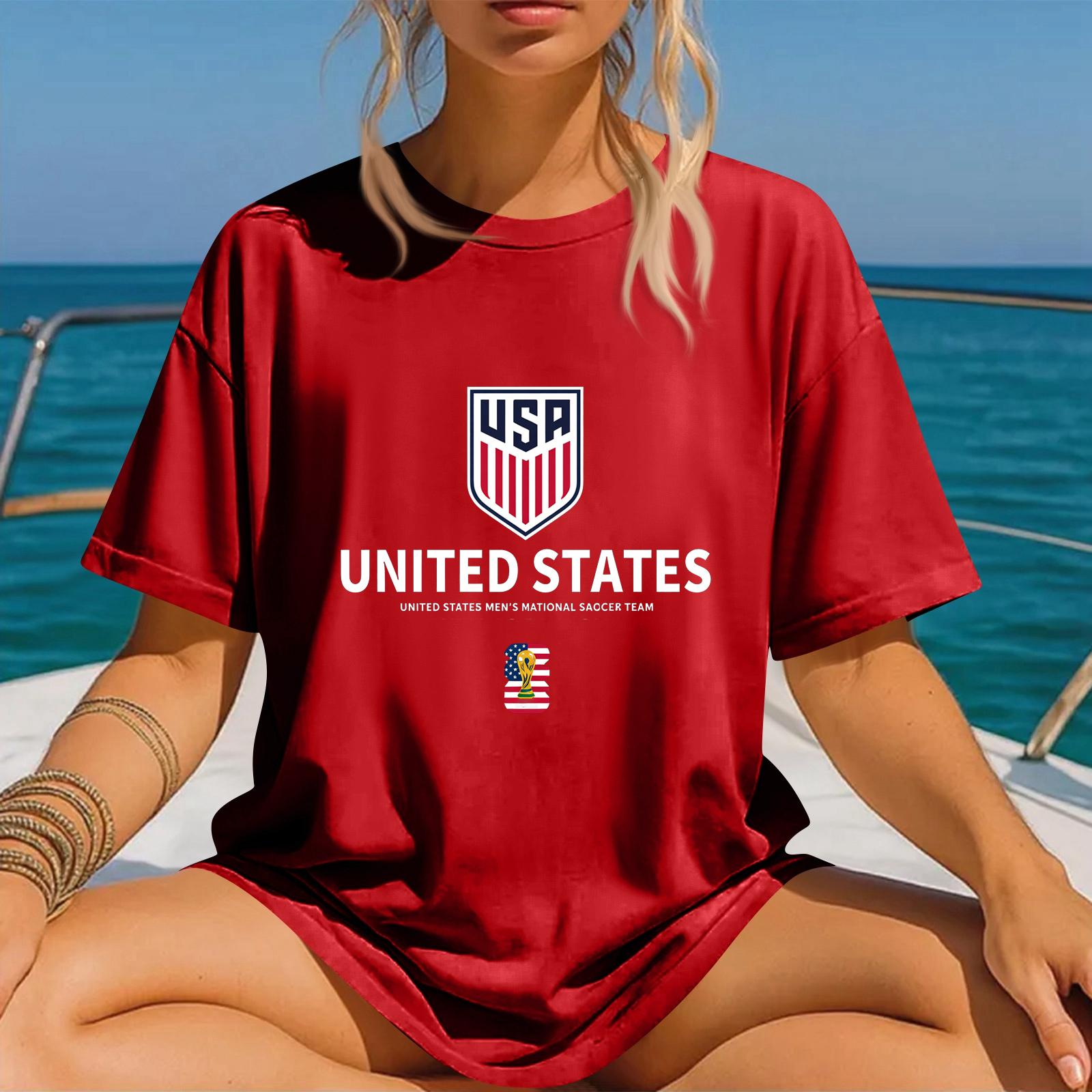 Men Women Soccer T Shirt 2026 World Cup Printed Crew Neck Pullover Short Sleeve Top USA National Team Graphic Tee XXXL червоний
Men Women Soccer T Shirt 2026 World Cup Printed Crew Neck Pullover Short Sleeve Top USA National Team Graphic Tee XXXL червоний