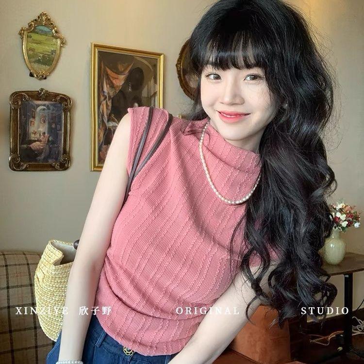 Turtleneck Sleeveless T shirt Small Camisole Tank Top Women s Summer Short Slim Fit Slimming Unique S
Turtleneck Sleeveless T shirt Small Camisole Tank Top Women s Summer Short Slim Fit Slimming Unique S
