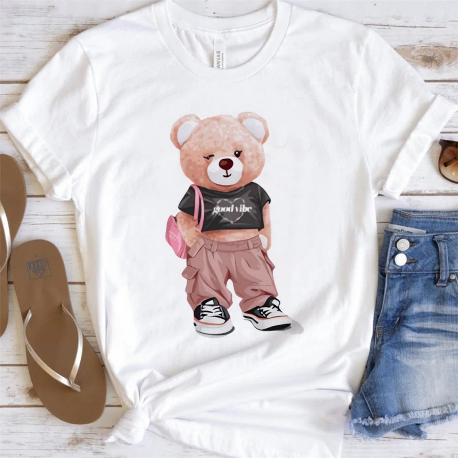 Bear Street Style Printed Womens Summer T-Shirt Cute Cartoon Tee Short Sleeved Basic Top Trendy O-Neck Casual Pattern for Lady XXXXXL білий
Bear Street Style Printed Womens Summer T-Shirt Cute Cartoon Tee Short Sleeved Basic Top Trendy O-Neck Casual Pattern for Lady XXXXXL білий