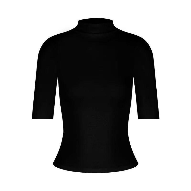 Black High-Neck Slim-Fit Women s Mid-Sleeve T-Shirt L (105-114 jin)
Black High-Neck Slim-Fit Women s Mid-Sleeve T-Shirt L (105-114 jin)
