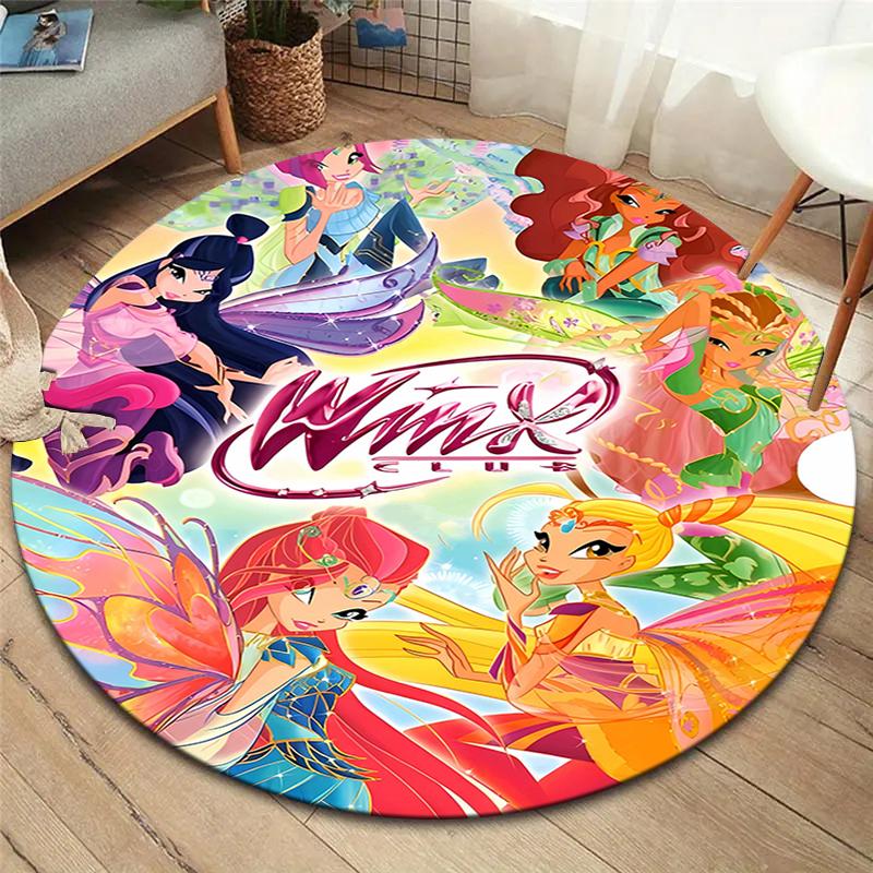 Круглый ковер Winx Club, Ковер для гостиной, спальни, дивана, игровой комнаты, Нескользящий коврик для пола 80cmx80cm
Круглый ковер Winx Club, Ковер для гостиной, спальни, дивана, игровой комнаты, Нескользящий коврик для пола 80cmx80cm