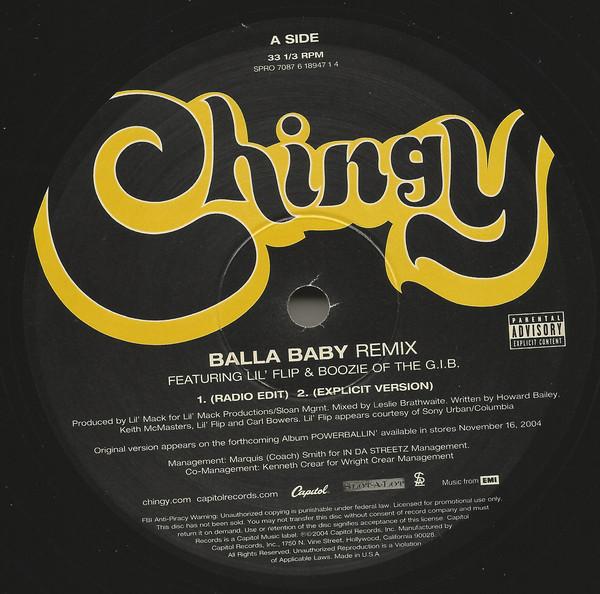 12inch Record CHINGY, LIL FLIP & BOOZIE - Balla Baby (Remix) SPRO70876189471 Capitol Records 2004 US Rap & Hip-Hop/R&B Used
12inch Record CHINGY, LIL FLIP & BOOZIE - Balla Baby (Remix) SPRO70876189471 Capitol Records 2004 US Rap & Hip-Hop/R&B Used