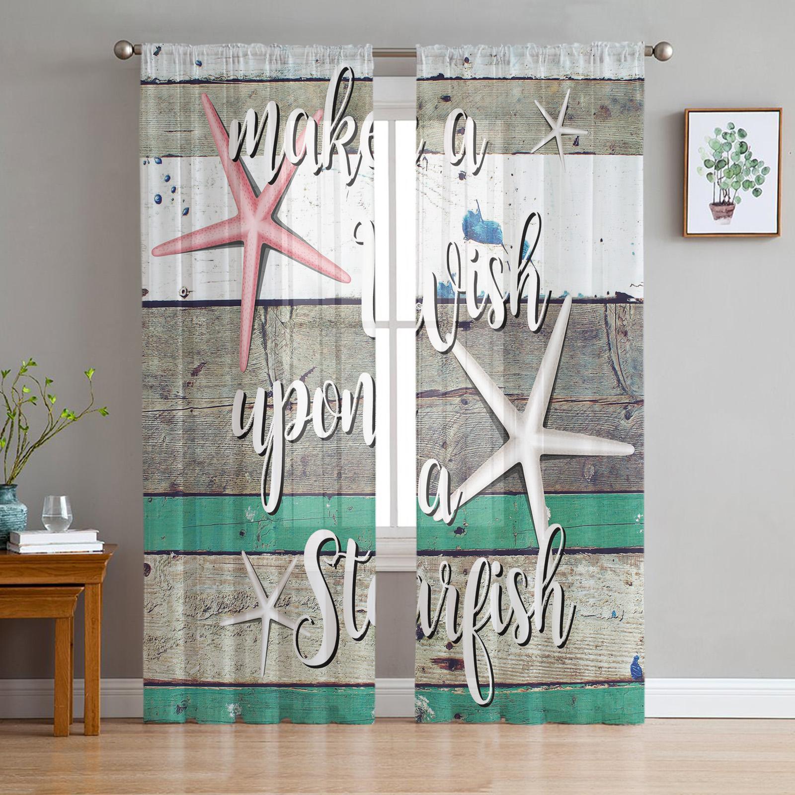 Wood Grain Retro Starfish Curtain For Living Room Transparent Tulle Curtains Window Sheer For The Bedroom Accessories Decor W135 x H114cm
Wood Grain Retro Starfish Curtain For Living Room Transparent Tulle Curtains Window Sheer For The Bedroom Accessories Decor W135 x H114cm