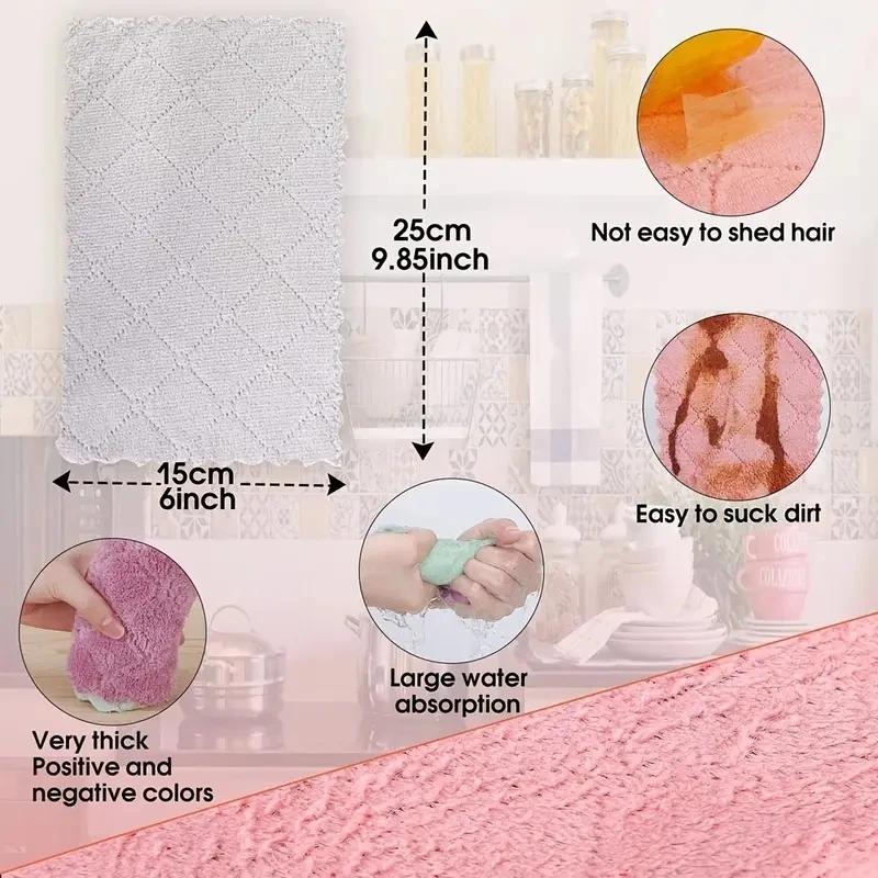 10pcs Thickened Cationic Rag, Coral Fleece Household Absorbent Non-shedding Dishwashing Cloth, Double 10pcs
10pcs Thickened Cationic Rag, Coral Fleece Household Absorbent Non-shedding Dishwashing Cloth, Double 10pcs