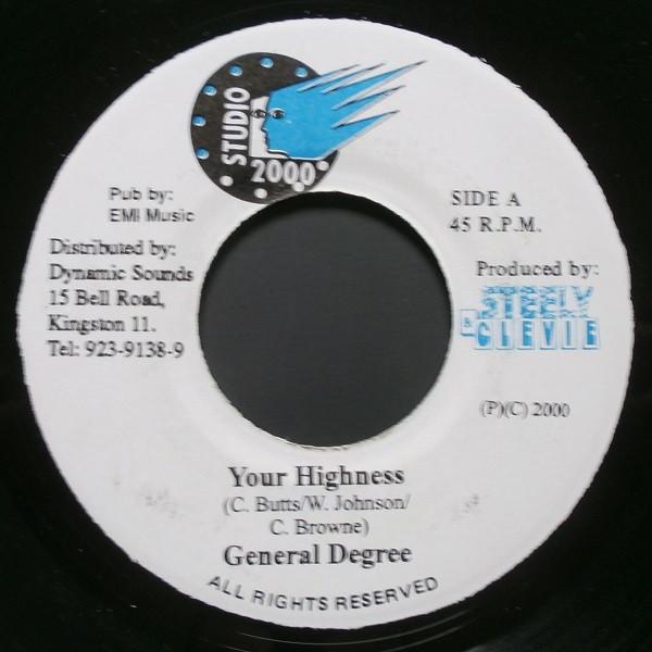 7inch Record GENERAL DEGREE / BAJIE MAN - Your Highness / No Come Roun Yah Ba NONE Studio 2000 2000 Jamaica Reggae, Ska & Dub Used
7inch Record GENERAL DEGREE / BAJIE MAN - Your Highness / No Come Roun Yah Ba NONE Studio 2000 2000 Jamaica Reggae, Ska & Dub Used