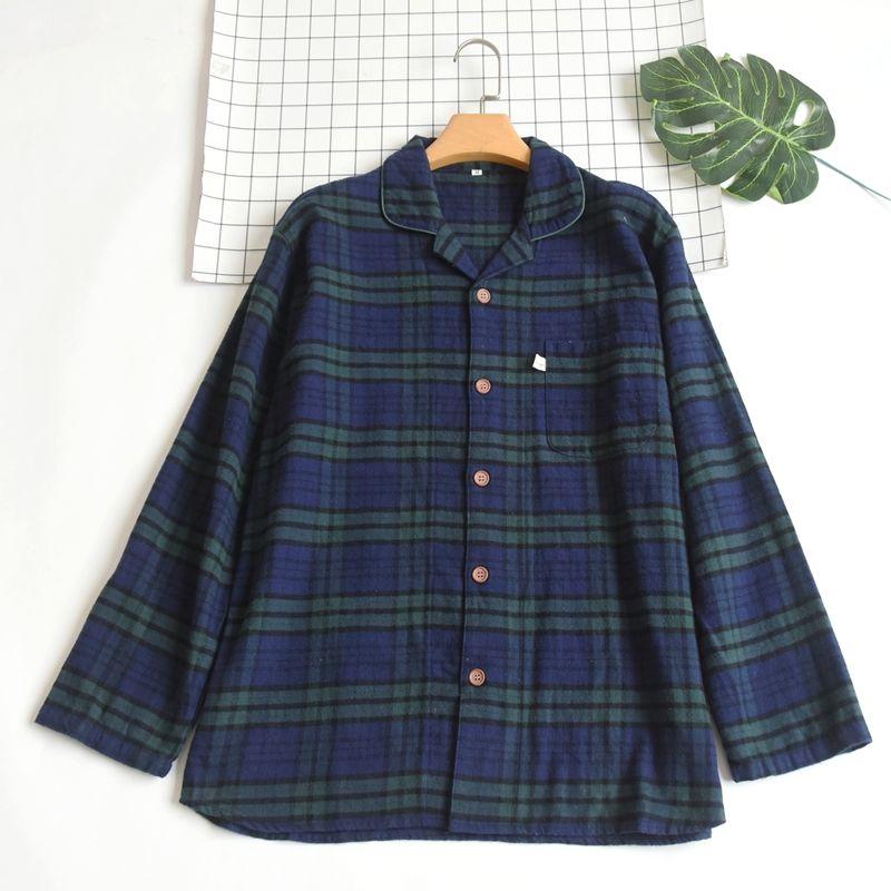 Export Daily Order Men Woven Pure Cotton Gingham Pajamas Spring & Fall Cotton Brushed Flannel Long Sleeves Homewear Tops Blue-green Gingham M
Export Daily Order Men Woven Pure Cotton Gingham Pajamas Spring & Fall Cotton Brushed Flannel Long Sleeves Homewear Tops Blue-green Gingham M