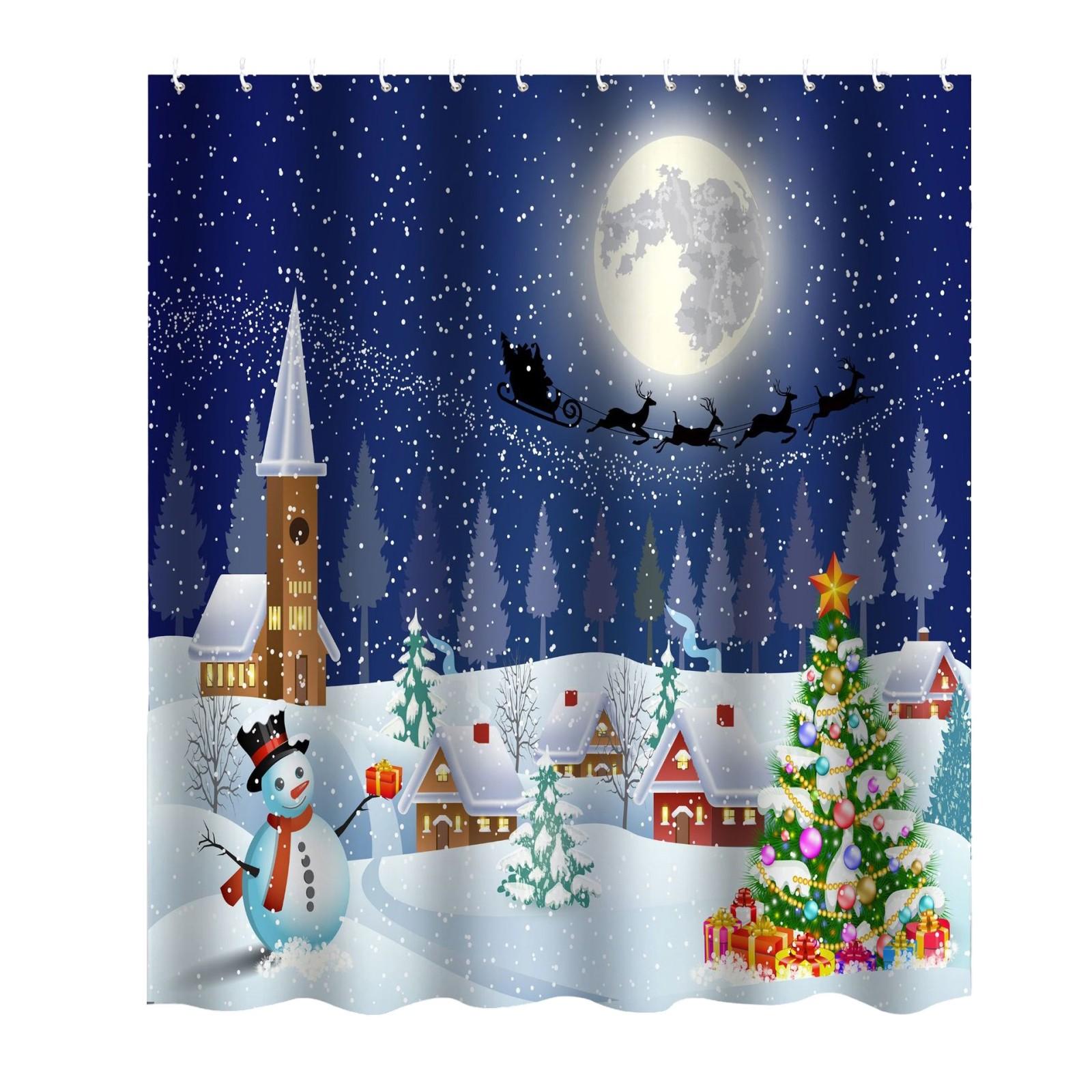 Christmas Shower Curtain Bathroom With 12 Plastic C-shaped Hooks As A Gift One Size
Christmas Shower Curtain Bathroom With 12 Plastic C-shaped Hooks As A Gift One Size