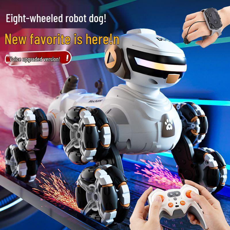 Smart Robot Dog: Eight-Wheel Stunt Car with Gesture Control, Climbing Ability, and Spray Feature - Kids Toy Standard: One Lithium Battery
Smart Robot Dog: Eight-Wheel Stunt Car with Gesture Control, Climbing Ability, and Spray Feature - Kids Toy Standard: One Lithium Battery