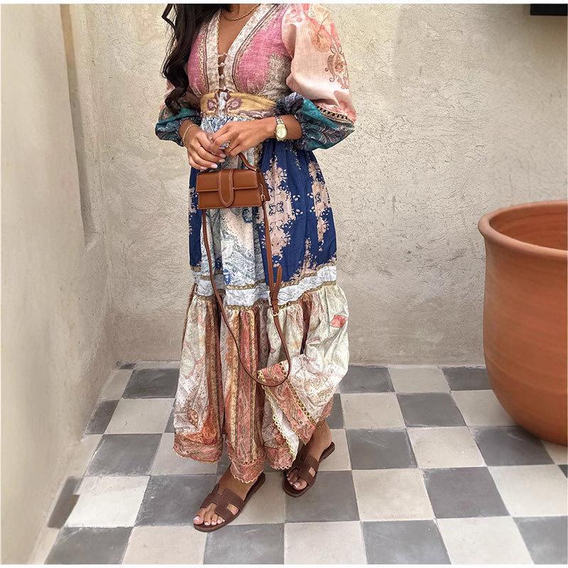 Retro Ethnic Print Long Puff Sleeve Dress for Women s Vacation or Commute (2025 Style) Small
Retro Ethnic Print Long Puff Sleeve Dress for Women s Vacation or Commute (2025 Style) Small