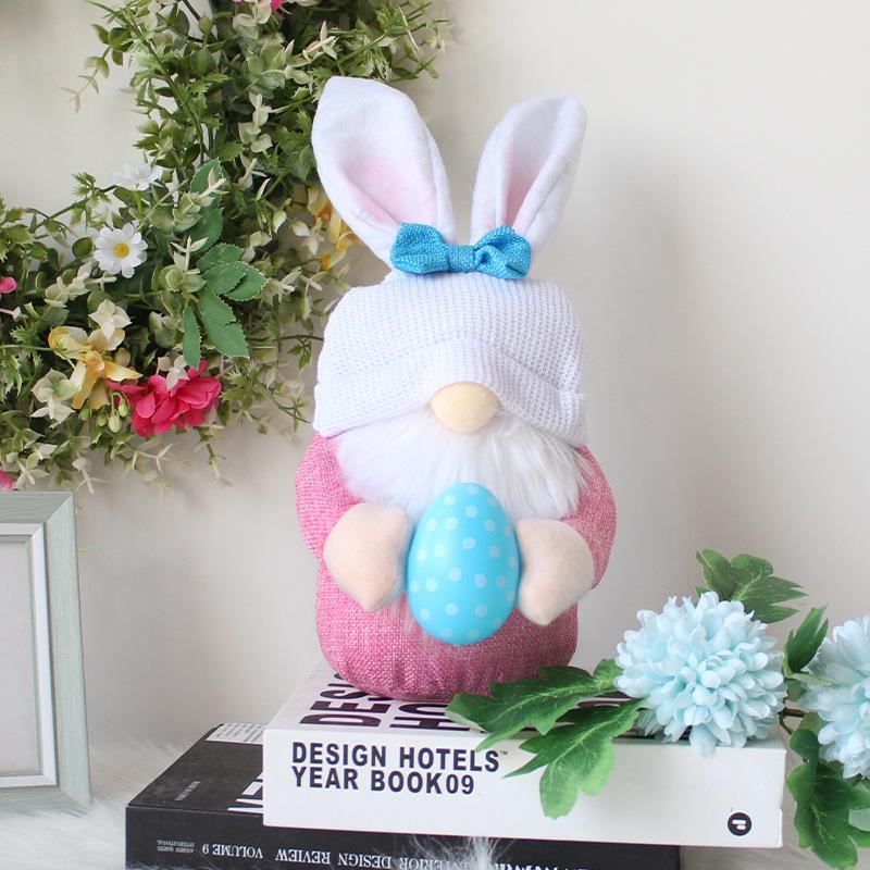 Пасхальный кролик, кукла-яйцо, украшение, милая кукла без лица, старик, украшение с кроличьими ушами D2-18 Rabbit Ears