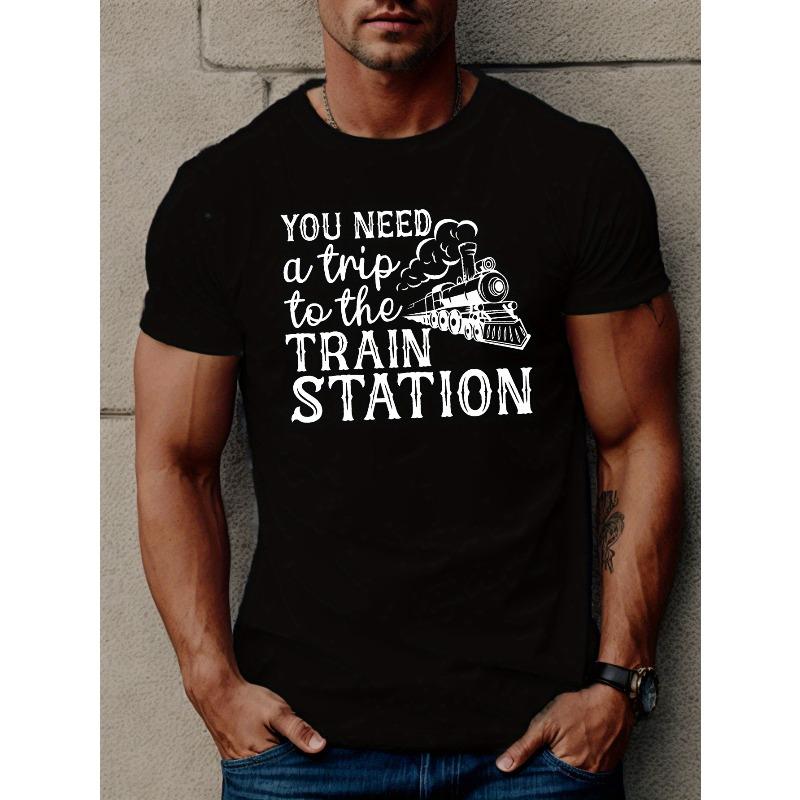 European Size TRAIN STATION Men s Short Sleeve T-shirt Summer T-shirt Top 4XL чорний
European Size TRAIN STATION Men s Short Sleeve T-shirt Summer T-shirt Top 4XL чорний