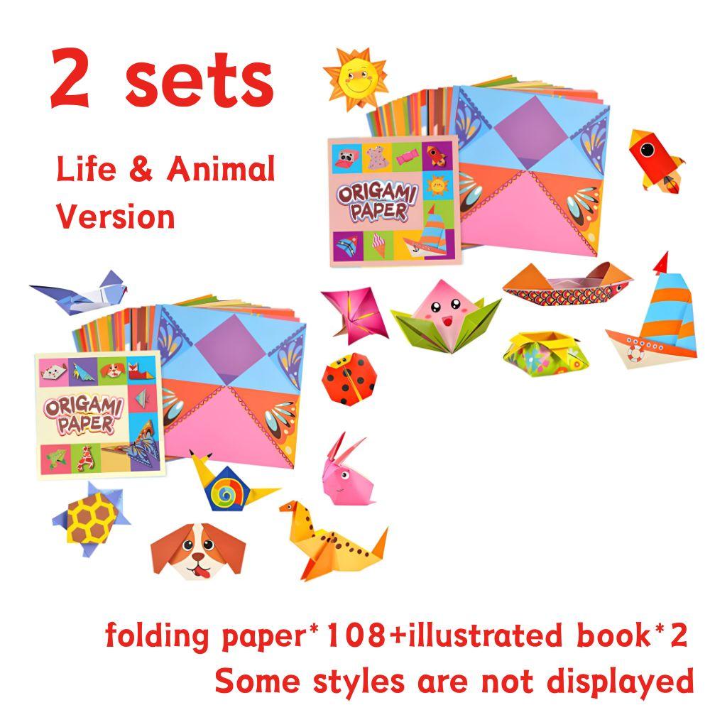 2 Sets Colorful Paper Folding Kit Each Set Including 54pcs Folding Papers & 1pc Illustrated Book Birthday Gifts Prize YMY
2 Sets Colorful Paper Folding Kit Each Set Including 54pcs Folding Papers & 1pc Illustrated Book Birthday Gifts Prize YMY