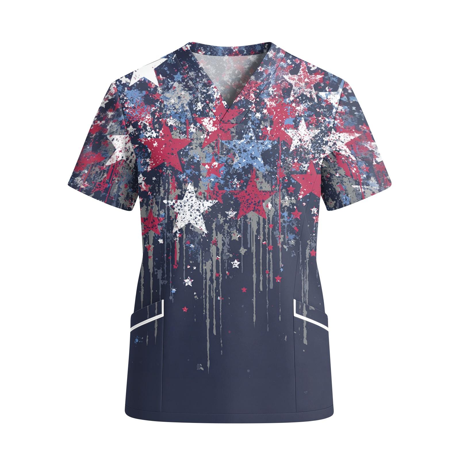 Women s V Neck Short Sleeve Work Shirt with Pockets Independence Day Star Print Casual Top for Everyday Wear XL
Women s V Neck Short Sleeve Work Shirt with Pockets Independence Day Star Print Casual Top for Everyday Wear XL