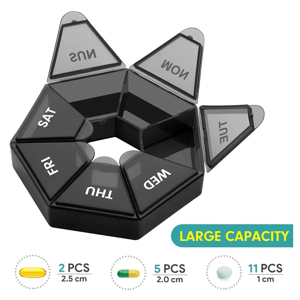 7 Days Pill Case Plastic Tablet Candy Box Portable Storage Tablet Holder Travel Organizer Pill Dispenser Container Storage Boxes чёрный
7 Days Pill Case Plastic Tablet Candy Box Portable Storage Tablet Holder Travel Organizer Pill Dispenser Container Storage Boxes чёрный
