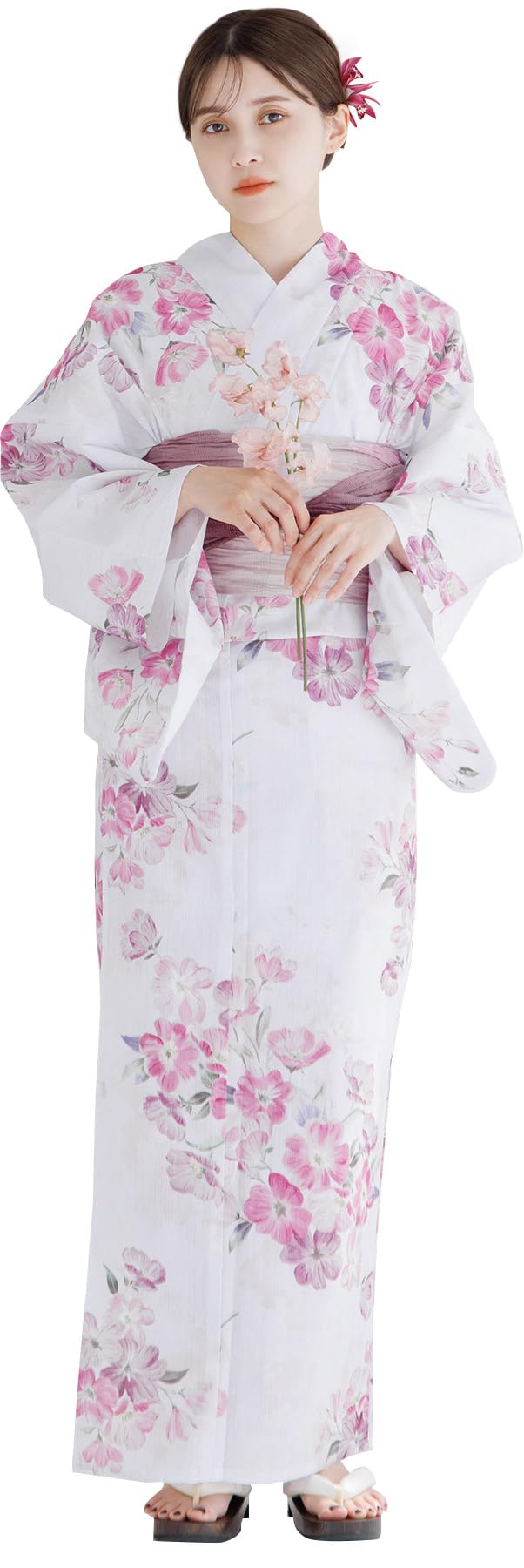 (Dita) Women s Yukata 5-Piece Set: White and Pink Floral Watercolor Pattern, Japanese Style, Retro, Easy to Wear by One Person (Wawano Tougen, FREE
(Dita) Women s Yukata 5-Piece Set: White and Pink Floral Watercolor Pattern, Japanese Style, Retro, Easy to Wear by One Person (Wawano Tougen, FREE