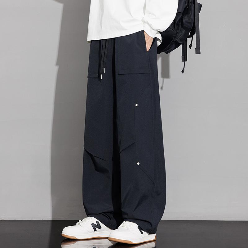 Spring Autumn Loose Casual Elastic Waist Folds Waterproof Pants Male Solid Pocket All-match Straight Trousers Men M чорний
Spring Autumn Loose Casual Elastic Waist Folds Waterproof Pants Male Solid Pocket All-match Straight Trousers Men M чорний