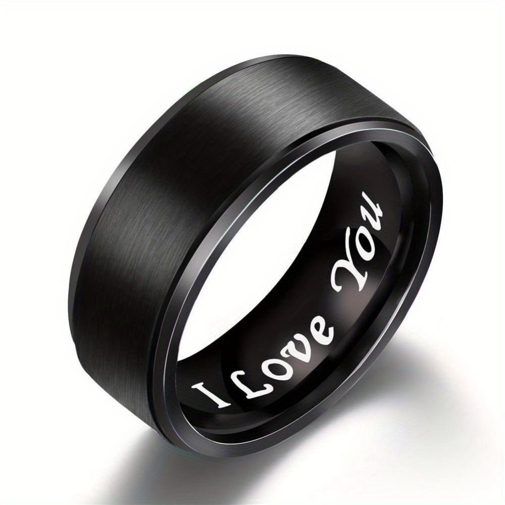 Titanium Steel I LOVE YOU Engraved Inside - Black/White Matching Promise Rings for Couples, Anniversary Jewe Valentines Day 8 чорний
Titanium Steel I LOVE YOU Engraved Inside - Black/White Matching Promise Rings for Couples, Anniversary Jewe Valentines Day 8 чорний