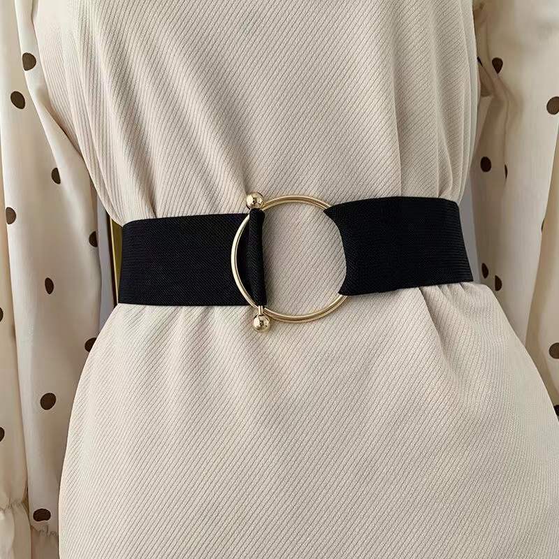 Black Stretchy Fashionable Waist Belt With Chic Round Buckle For Outfits Casual Gold Black
Black Stretchy Fashionable Waist Belt With Chic Round Buckle For Outfits Casual Gold Black