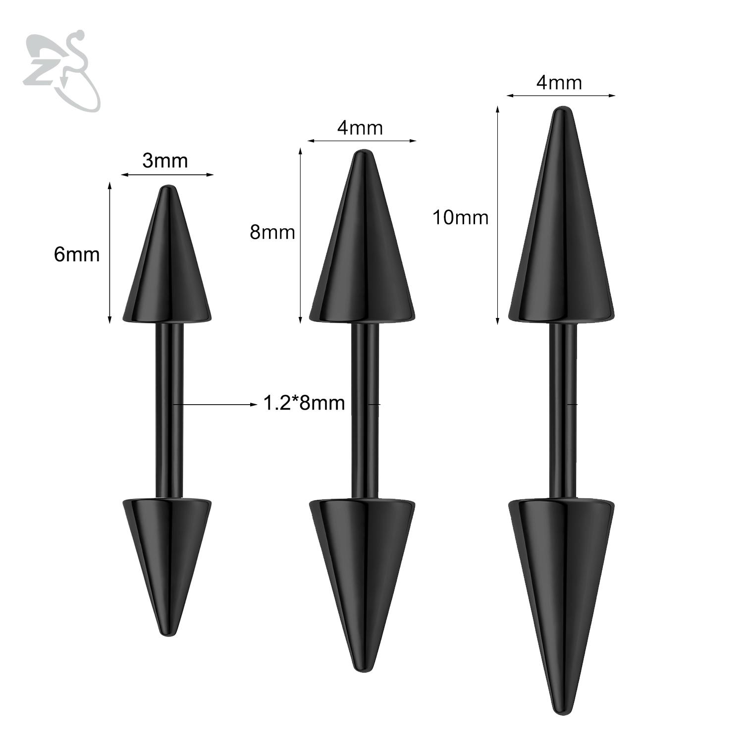 ZS 1PC 16G Spike Curved Barbell Eyebrow Ring External Thread Eyebrow Stud Cone Rook Daith Piercing Black Color Lip Piercing 3x6mm
ZS 1PC 16G Spike Curved Barbell Eyebrow Ring External Thread Eyebrow Stud Cone Rook Daith Piercing Black Color Lip Piercing 3x6mm