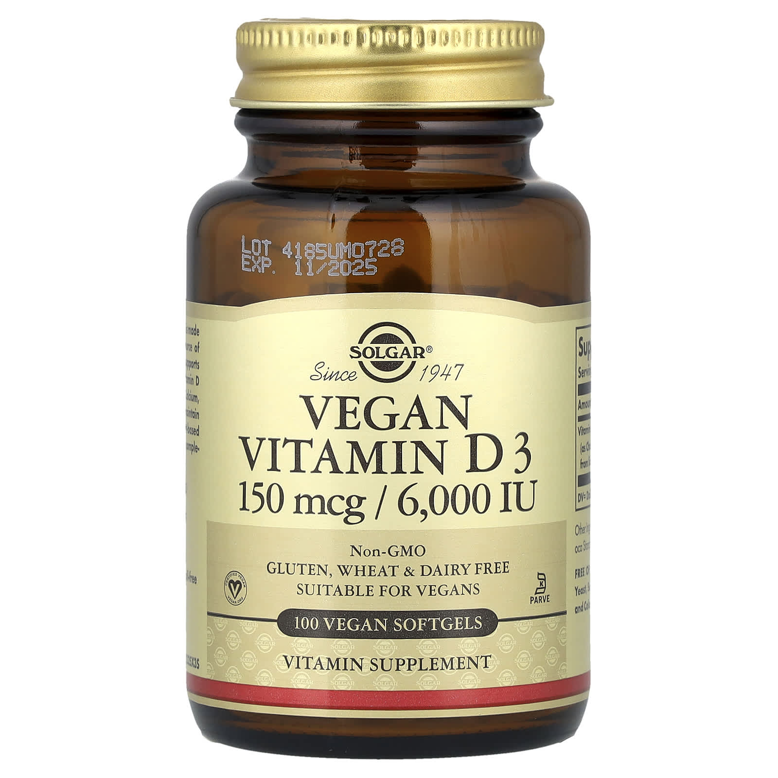 Vegan Vitamin D3, 150Mcg (6,000Iu), 100 Vegan Softgels 
Vegan Vitamin D3, 150Mcg (6,000Iu), 100 Vegan Softgels