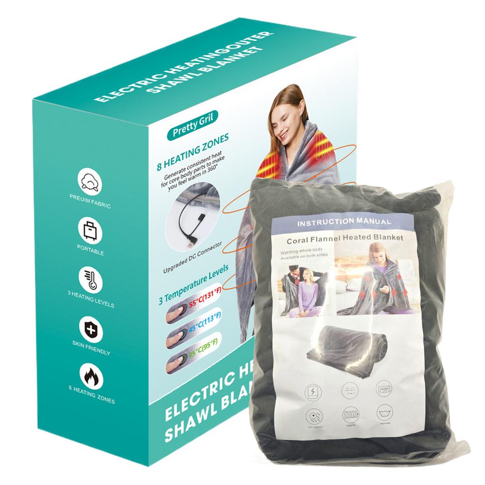 Wearable Fast Heating Electric Blankets Heated Shawl USB Charging Coral Velvet warm-up cover against cold Safe Heated for Travel
Wearable Fast Heating Electric Blankets Heated Shawl USB Charging Coral Velvet warm-up cover against cold Safe Heated for Travel