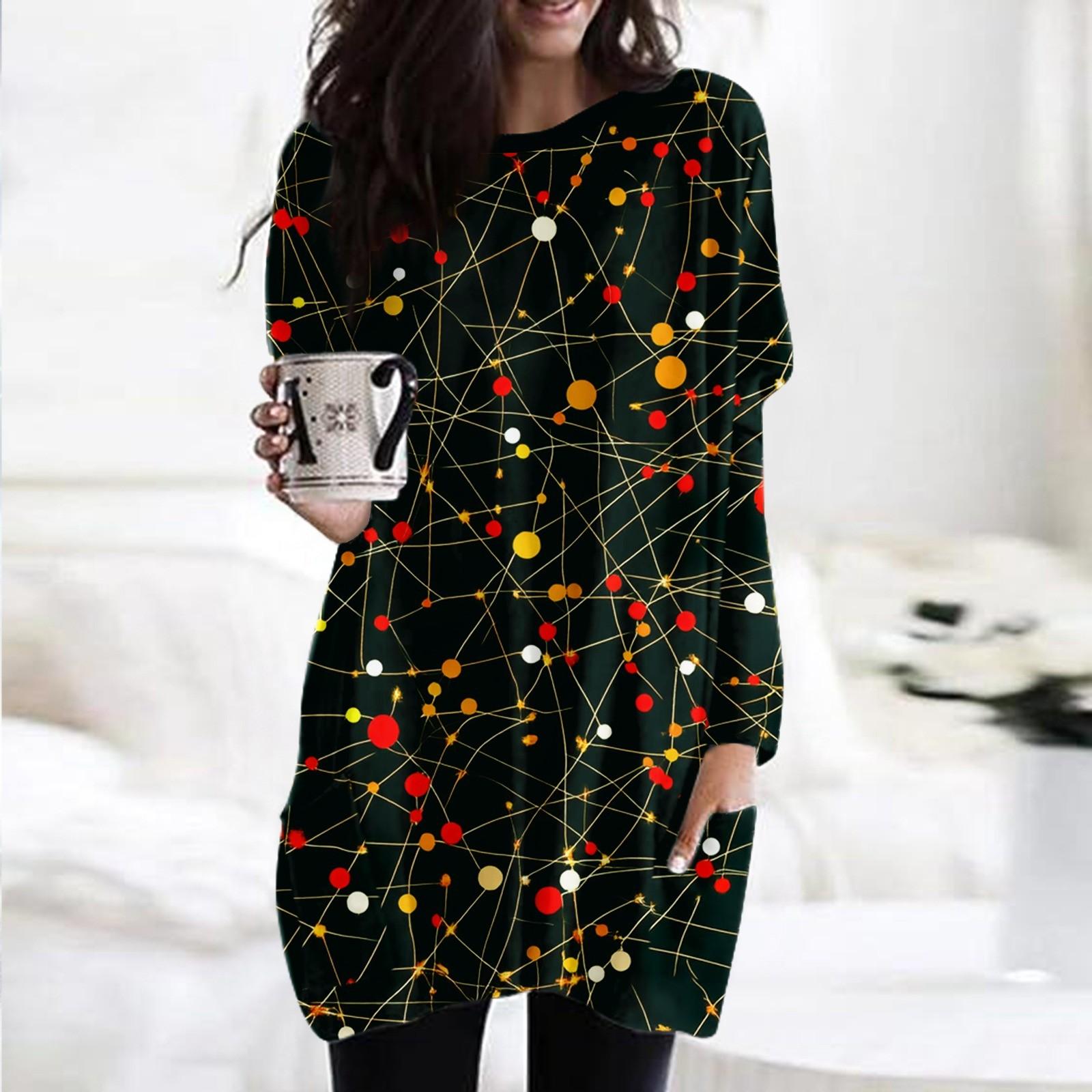 Женская модная повседневная футболка с длинным рукавом и рождественским принтом, круглым вырезом и двумя карманами XXL армия зеленый
Женская модная повседневная футболка с длинным рукавом и рождественским принтом, круглым вырезом и двумя карманами XXL армия зеленый