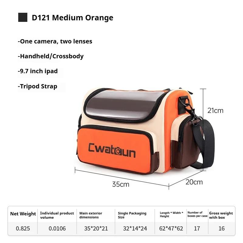Single Shoulder Crossbody Camera Bag Contrasting Color Large Capacity Water-Proof SLR Digital Photography Bag D121 Orange M
Single Shoulder Crossbody Camera Bag Contrasting Color Large Capacity Water-Proof SLR Digital Photography Bag D121 Orange M