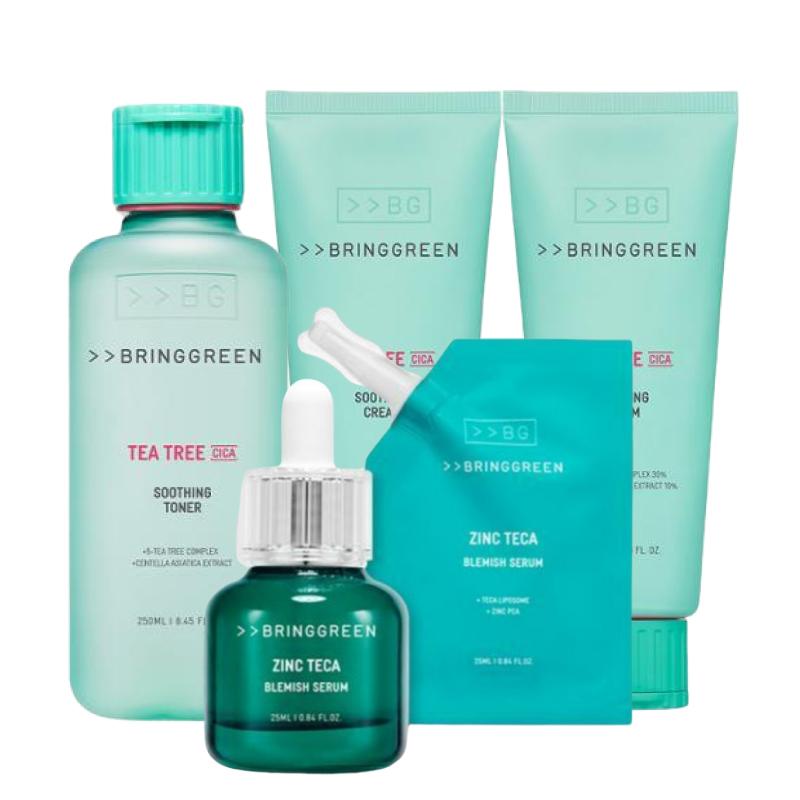 BRING GREEN Tea Tree Cica Best 3-Step Set (Soothing Toner 250ml + Trouble Serum 50ml + Soothing Cream Plus 200ml) Calming & Acne Care
BRING GREEN Tea Tree Cica Best 3-Step Set (Soothing Toner 250ml + Trouble Serum 50ml + Soothing Cream Plus 200ml) Calming & Acne Care