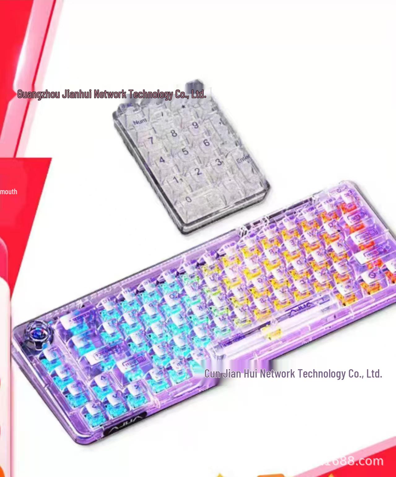 AULA F68 Mechanical Keyboard: Transparent RGB, Bluetooth Wireless, Three-Mode, Custom Hot-Swappable.
AULA F68 Mechanical Keyboard: Transparent RGB, Bluetooth Wireless, Three-Mode, Custom Hot-Swappable.