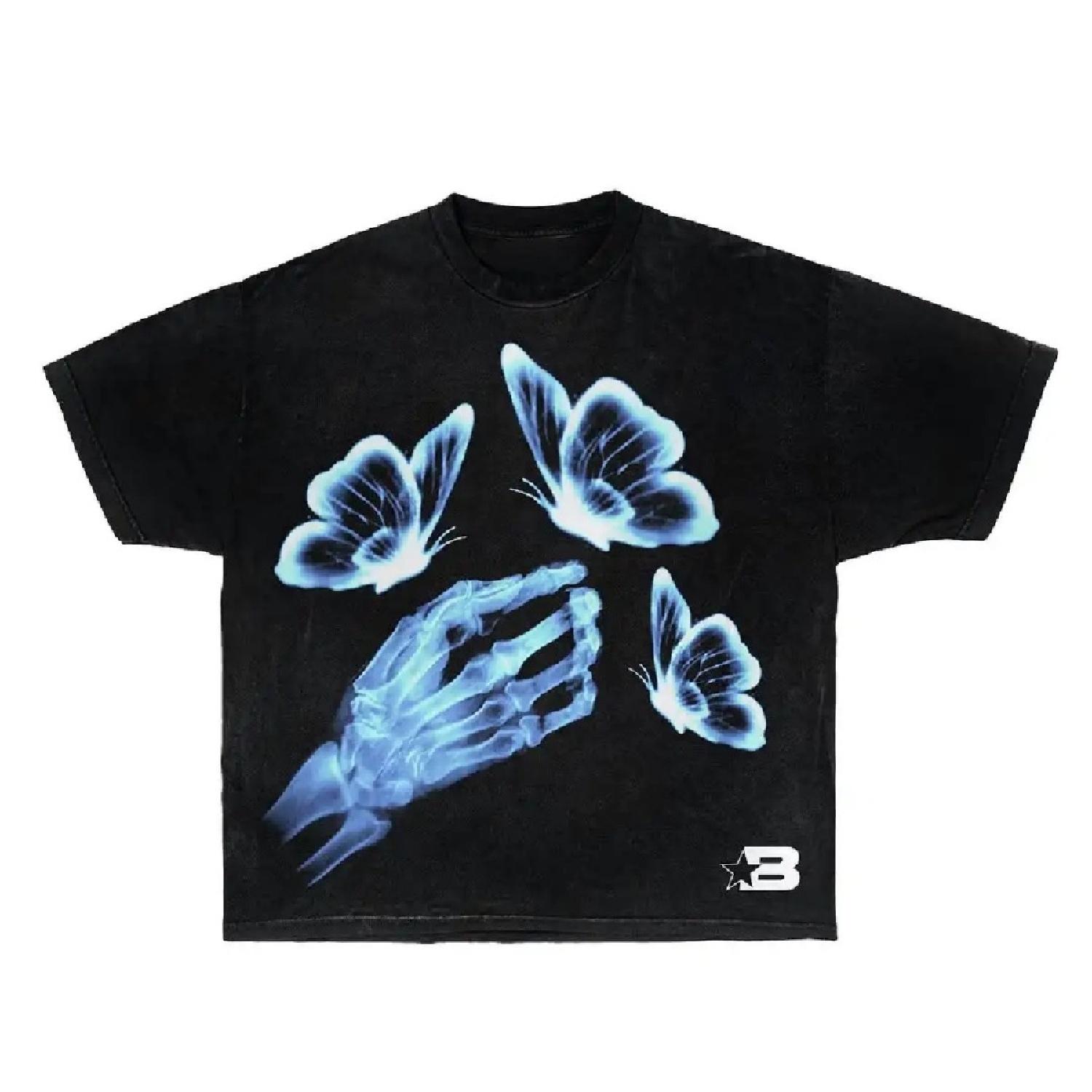 American Trendy Goth Harajuku Fantasy Butterfly Print Black T-shirt for Women in Summer Y2K Loose Street Hip-hop Trendy Clothing XXXXXL
American Trendy Goth Harajuku Fantasy Butterfly Print Black T-shirt for Women in Summer Y2K Loose Street Hip-hop Trendy Clothing XXXXXL