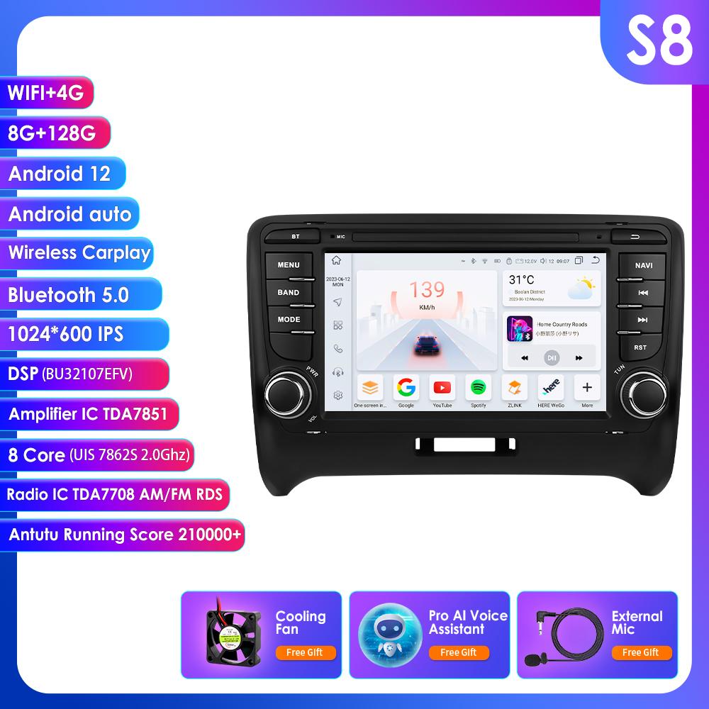 Hizpo Автомагнитола для TT MK2 8J 2006 - 2014 Android Мультимедийный Видеоплеер Навигация GPS Carplay QLED Интеллектуальный Сенсорный Экран Авто Стерео 8G S8 8Core 8G 128G AI
Hizpo Автомагнитола для TT MK2 8J 2006 - 2014 Android Мультимедийный Видеоплеер Навигация GPS Carplay QLED Интеллектуальный Сенсорный Экран Авто Стерео 8G S8 8Core 8G 128G AI