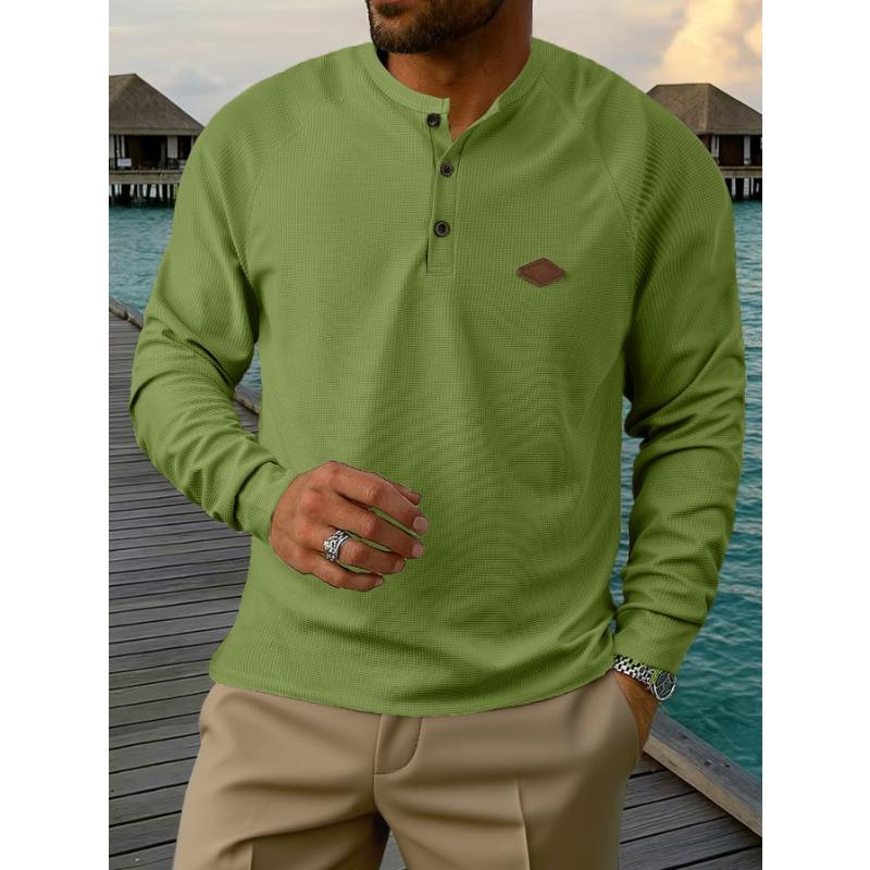 Men s Blue Long Sleeve Henley Shirt Textured Waffle Knit Button Placket Casual Outdoor Top 3XL зелений
Men s Blue Long Sleeve Henley Shirt Textured Waffle Knit Button Placket Casual Outdoor Top 3XL зелений